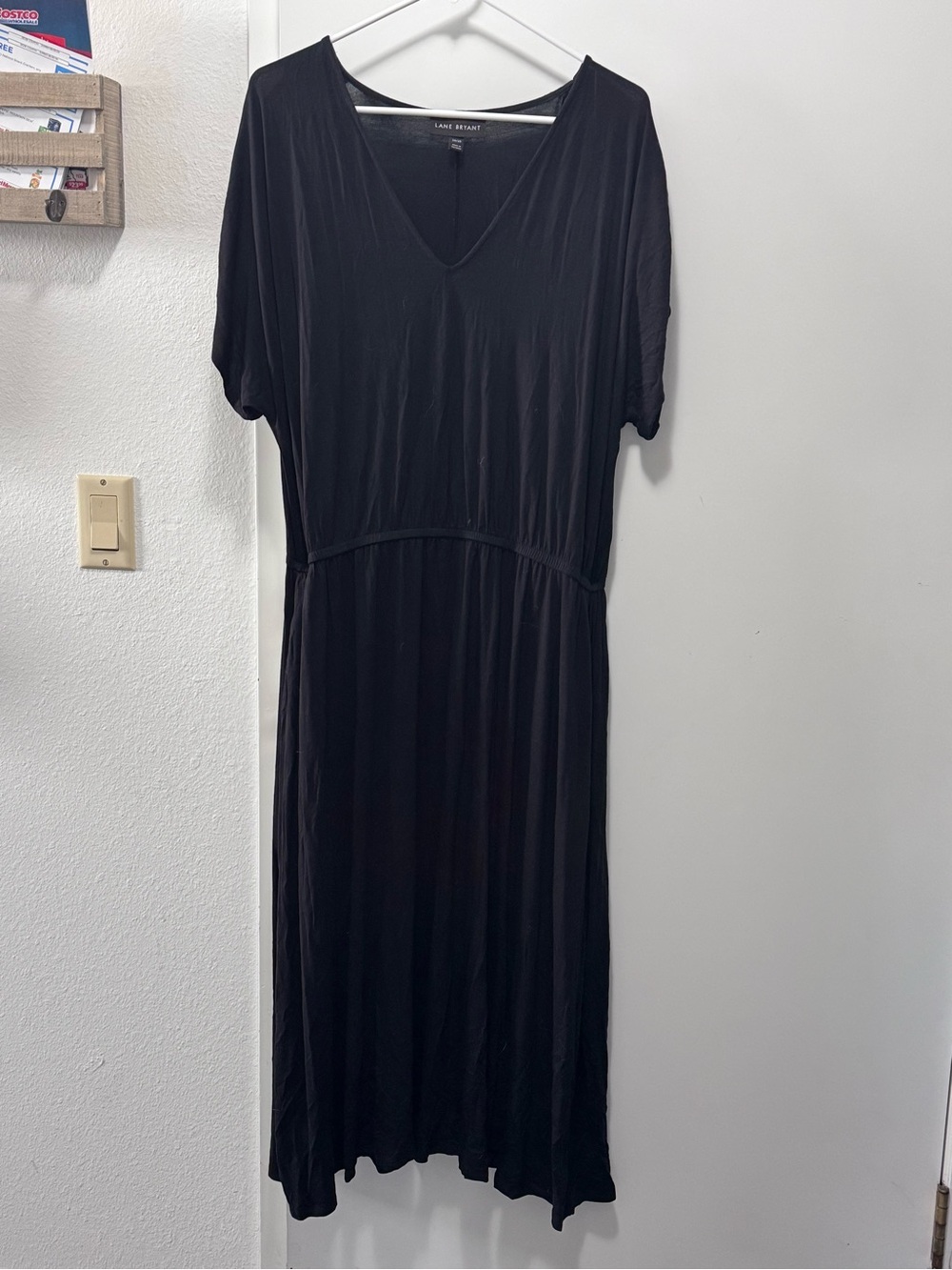 Lane Bryant Black V-Neck Midi Dress